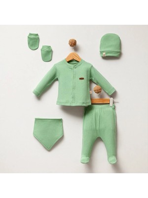 Mahfel 5'li Su Yeşili %100 Pamuk Premium Hastane Çıkış Seti