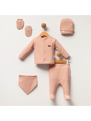 Mahfel 5'li Gülkurusu %100 Pamuk Premium Hastane Çıkış Seti