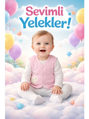 Almira Anne Bebek Mevsimlik Bebek Yelek Civciv Nakışlı Çıtçıt Kapamalı