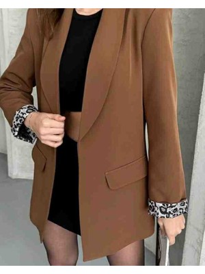 Te&Te Kadın Içi Leopar Astarlı Blazer Ceket