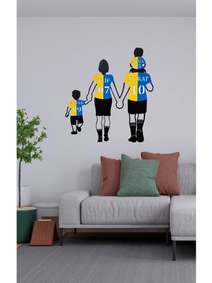 Oblivion Kişiye Özel Taraftar Duvar Dekoru-Anne-Baba-2 Erkek Çocuk-Isimli ve Numaralı -Takım Renkleri