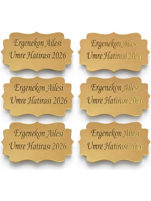 Güven Pleksi Asimetrik Kenar Umre Nişan Doğumgünü Etiket