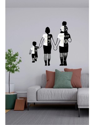 Oblivion Kişiye Özel Taraftar Duvar Dekoru-Anne-Baba-2 Erkek Çocuk-Isimli ve Numaralı -Takım Renkleri