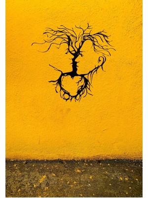 Oblivion Ağaç Dalları Çift Profil Metal Duvar Dekoru | Modern Dekoratif Metal Tablo | Minimalist Duvar Süsü