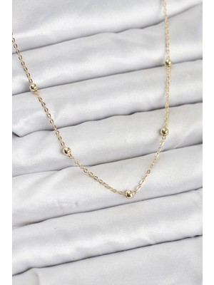 İlk El Grup Ieg™  cm Gold Renk Top Zincirli Kadın Kolye TG27BKO10915