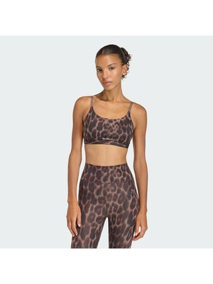 Adidas Performance KA6343 Optime Essentials Workout Leopar Hafif Destekli Sporcu Sütyeni