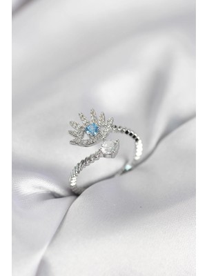 İlk El Grup Ieg™  Gümüş Renk Göz Model Zirkon Taşlı Kadın Yüzük TG27BYK4073