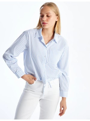 Lc Waikiki Yeni Sezon Çizgili Oversize Poplin Kadın Gömlek