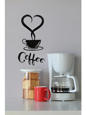 Oblivion Kalp Buharlı Kahve Fincanı Duvar Dekoru|mutfak ve Kafe Için Dekoratif Tablo|coffee Temalı Duvar Süsü