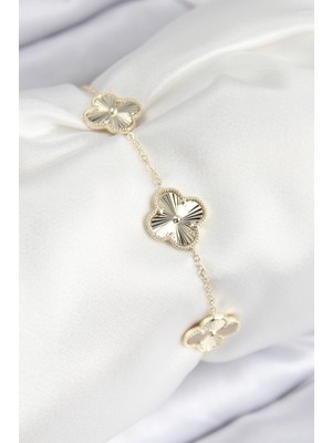 İlk El Grup Ieg™  Vıp Pirinç Yonca Model Gold Renk Kadın Bileklik TG27BB7783