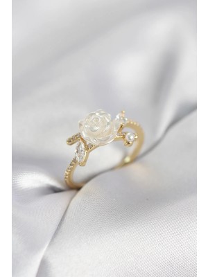 İlk El Grup Ieg™  Gold Renk Gül Model Zirkon Taşlı Kadın Yüzük TG27BYK4064