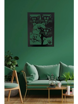 Oblivion Kedi Temalı Modern Duvar Tablosu -Siyah Dekoratif Poster-Salon,yatak Odası,ofis Için Şık Tasarım