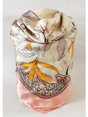 Halley Concept Şeftali Çiçeği Vual Ipek Fular