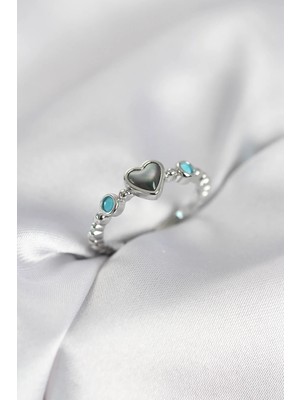 İlk El Grup Ieg™  Gümüş Renk Hematit Taşlı Kadın Yüzük TG27BYK4154