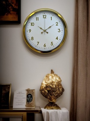 İlk El Grup Ieg™ Elegant Gold Frame 40 cm Metal Duvar Saati