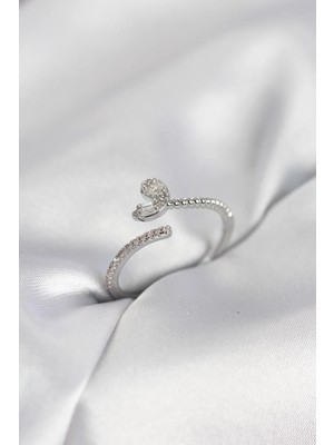 İlk El Grup Ieg™  Gümüş Renk Pirinç Kuyruklu Kalp Model Kadın Yüzük TG27BYK4065