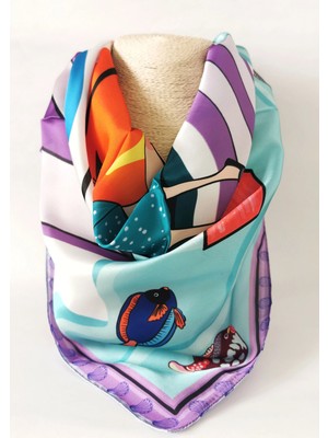 Halley Concept Happy Dreams Desenli Saten Fular