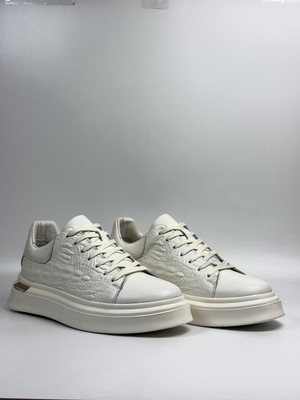 Daytex Hakiki Deri Kroko Baskılı Eva Taban Premium Erkek Sneaker