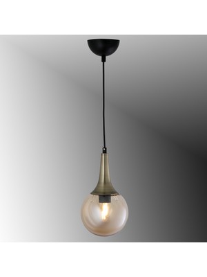 TT601-1-SY-ESK Tt Aydınlatma Mat Siyah-Eskitme Tekli Uzun Hunili Avize