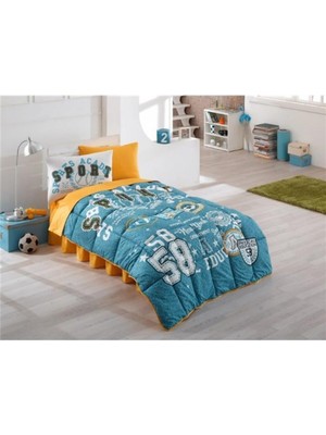 Özgürce Genç Erkek Spor Mint Ranforce Tek Kişilik Uyku Seti, %100 Pamuk