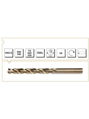 Makina Takım Hss-E Altın Seri Inox Delme Matkap Ucu 3 mm