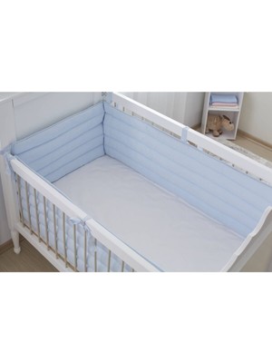 Özgürce Bebek Beşiği Kenar Koruyucu Seti 3 Parça, Mavi, 70X130 cm