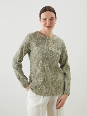 Lc Waikiki Yeni Sezon Bağlamalı Yaka Çiçekli Kadın Bluz