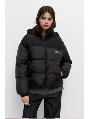 Allbucks Pull&bear Logolu Kapüşonlu Şişme Mont ABPNB3764