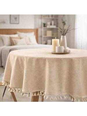 Ayzen Home Püskül Detaylı Su Itme Özelliğine Sahip Duck Kumastan Masa Örtüsü 6 Adet Değişik Ölçü Vardır (Özel Ölçü Alınır Hazırlanır)