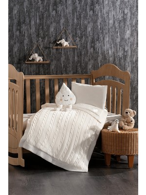 Özgürce 4 Parça Pamuk Triko Bebek Uyku Seti, Battaniye ve Yastık Hediye