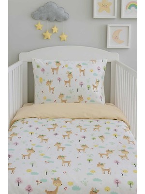 Özgürce Pamuklu Bebek/çocuk 80X130 Yastık Çarşaf Yorgan Seti, Kahverengi