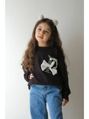 Narin Kids Bayramlık Detaylı Kot Pantolonlu Kız Çocuk Alt Üst Takımlar