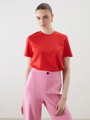 Lc Waikiki Yeni Sezon Bisiklet Yaka Kadın Tişört