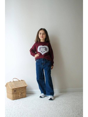 Narin Kids Bayramlık Detaylı Kot Pantolonlu Kız Çocuk Alt Üst Takımlar