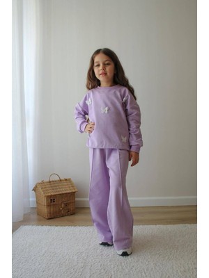 Narin Kids Detaylı 2 Ip Penye Kız Çocuk Tarz Alt Üst Takımları