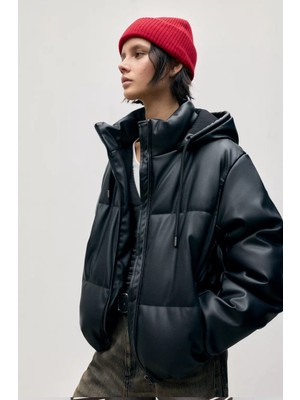 Allbucks Pull&bear Suni Deri Şişme Mont ABPNB3767