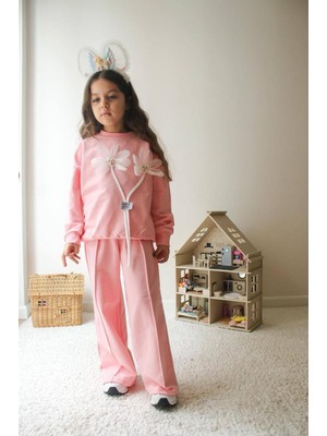 Narin Kids Detaylı 2 Ip Penye Kız Çocuk Tarz Alt Üst Takımları