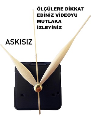 Cnr Shop Saat Mekanizması, 18 mm Şaft Sessiz Çalışır Akar, Saat Motoru Akrep-Yelkovan-Saniye-(Askısız)