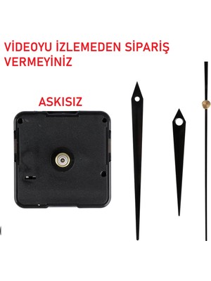 Cnr Shop Saat Mekanizması 18 mm Şaft Boyu Sessiz Çalışır, Akar Saat Motoru Akrep-Yelkovan-Saniye-(Askısız)