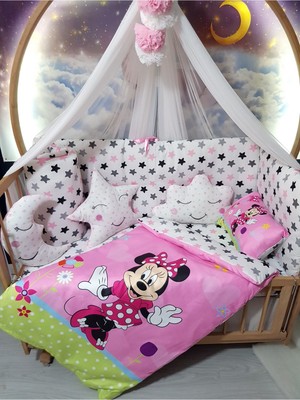 Özgürce Yumuşak Bebek Uyku Seti 60X120, Beşik Kenar Korumalı, Dijital Yorgan ve Yastık