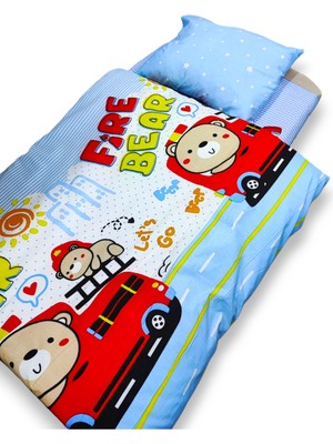 Özgürce Pamuklu Çocuk Yatak Seti, Ayıcıklar Desenli, 100X150, Yorgan ve Yastıkli