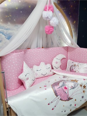 Özgürce Bebek Uyku Seti 60X120, Cibinlikli, Beşik Kenar Korumalı, Dijital Yorgan ve Yastık