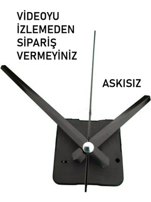 Cnr Shop Saat Mekanizması 22 mm Şaft Boyu Duvar Saat Mekanizma Sessiz Çalışır Akrep-Yelkovan-Saniye-(Askısız)