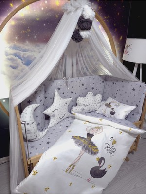 Özgürce Sevimli 60X120 Kız Bebek Uyku Seti, Cibinlikli, Yorgan ve Yastık Takımı