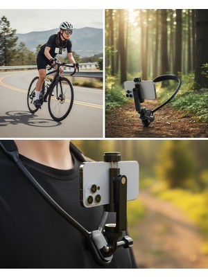 Esnek Silikon Boyun Montajlı Telefon Tutucu Canlı Yayın ve Vlog Çekim