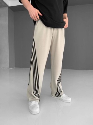 Freedom Storee Iki Iplik Kumaş Şeritli Alt Esofman - Bej