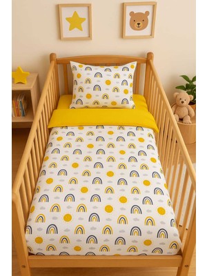 Özgürce Renkli Pamuklu Bebek ve Çocuk Yastık Çarşaf Seti, 80X130 cm