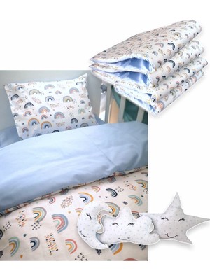 Özgürce Yumuşak ve Rahat 70X130 Pamuklu Uyku Seti, Gökkuşağı Renkleri, 10 Parça