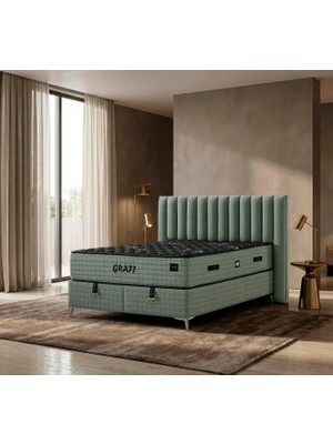 Mona Yatak Graft Yeşil Full Ortopedik Çift Taraflı Pocket Yaylı Yatak 30 cm – Visco Katman Ultra Konfor