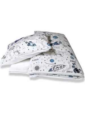 Özgürce %100 Pamuk Çocuk Beşik Yastık Çarşaf Yorgan Seti, Rahat ve Konforlu Uyku